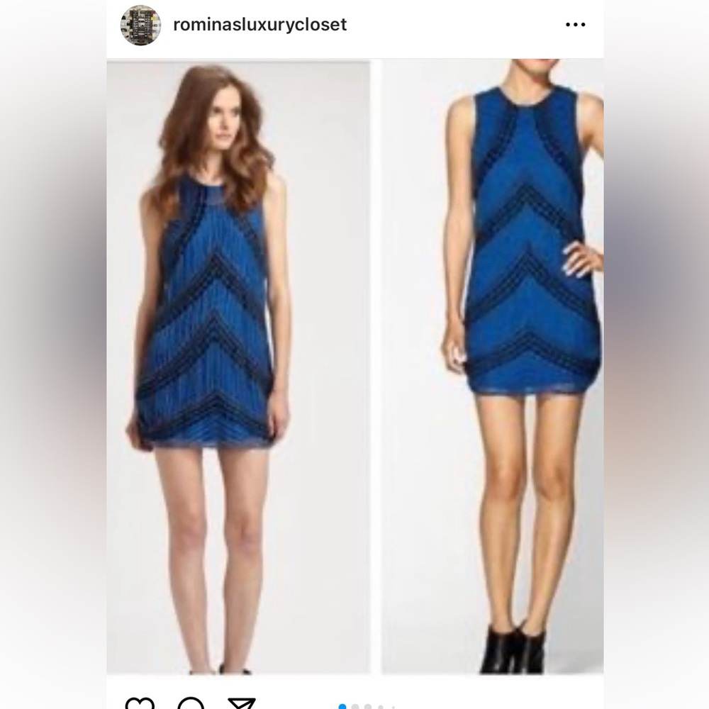 🧿💙Stunning Blue Jewel and Black embroidered Parker Dress 💙🧿